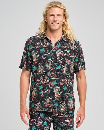 Mad Hueys SHE'LL BE RIGHT  SS WOVEN SHIRT