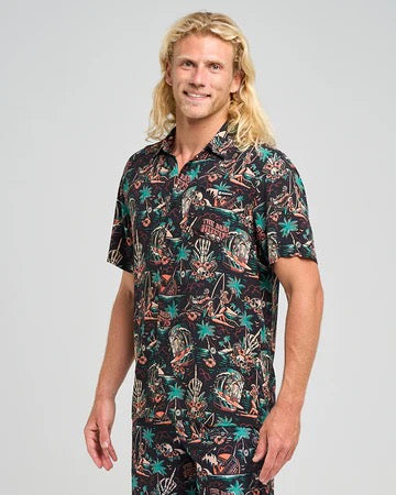 Mad Hueys SHE'LL BE RIGHT  SS WOVEN SHIRT