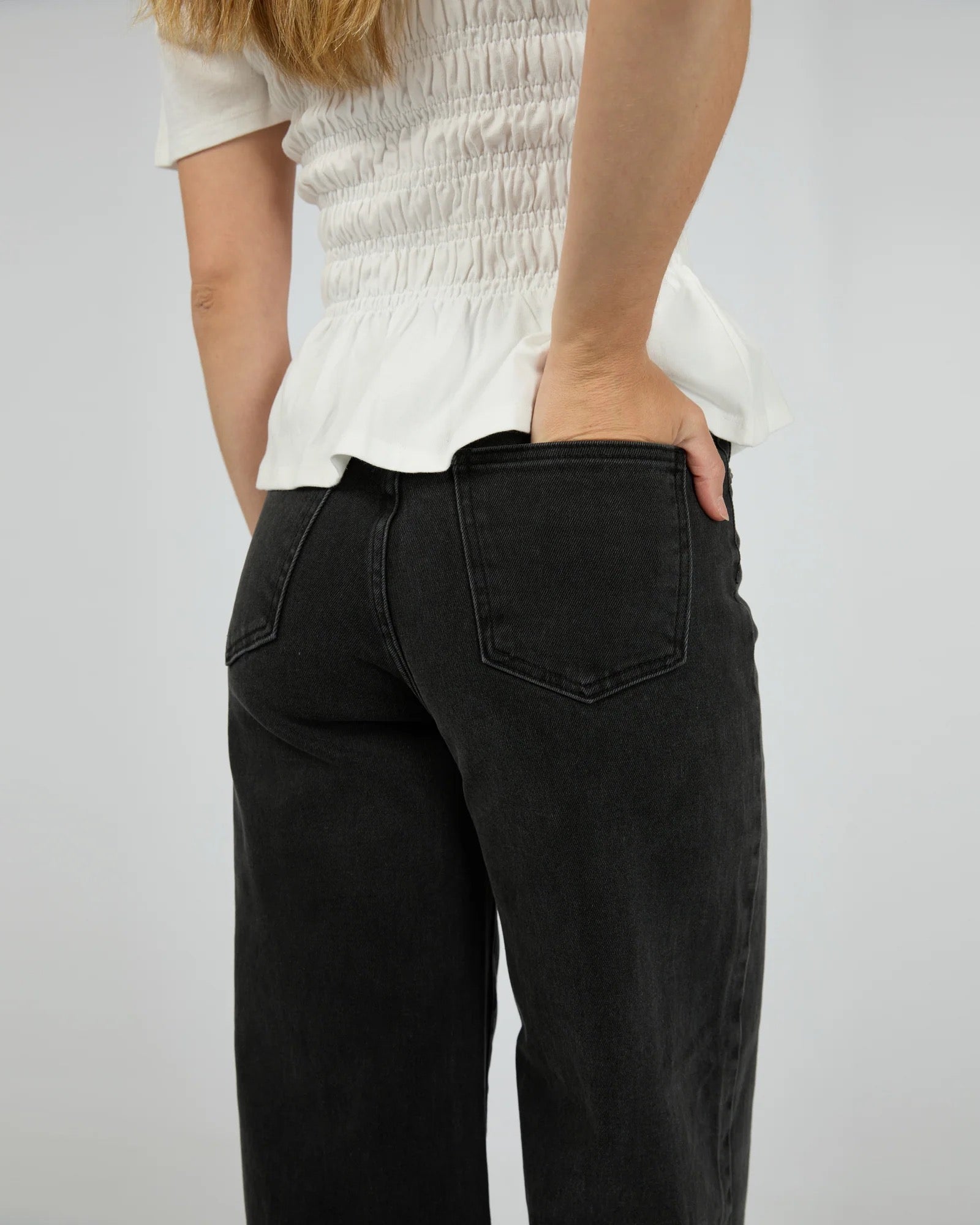 All About Eve CHARLIE HIGH RISE WIDE LEG WASHED BLACK