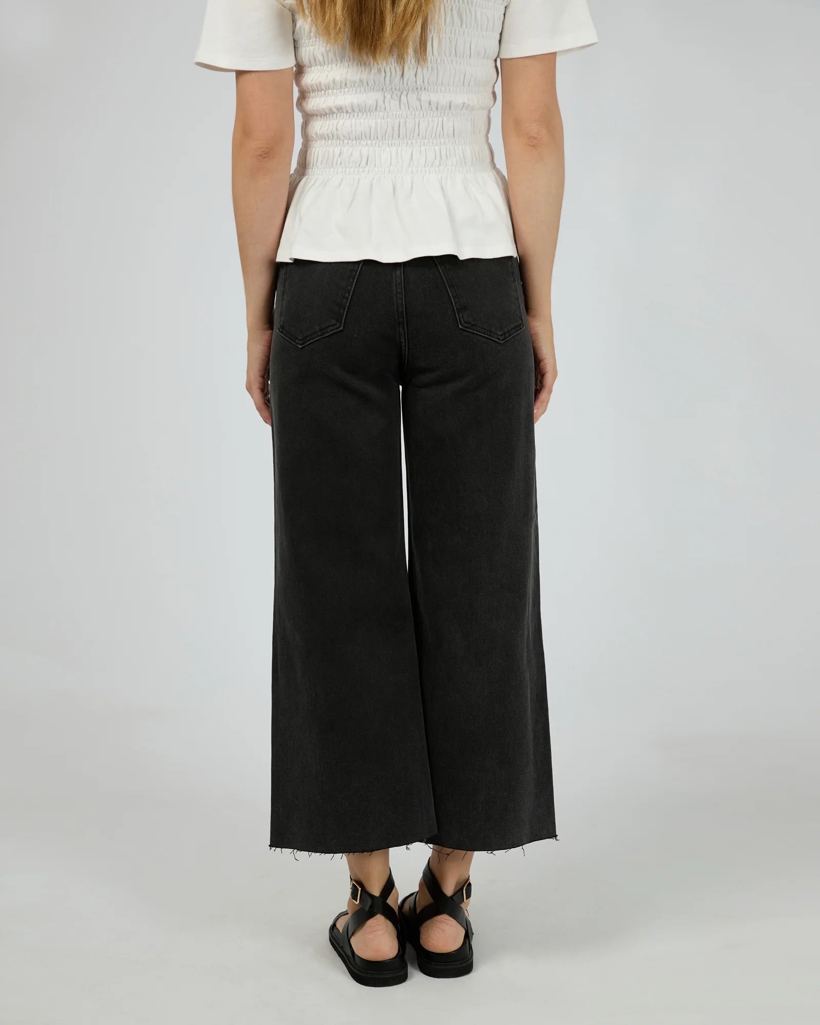 All About Eve CHARLIE HIGH RISE WIDE LEG WASHED BLACK