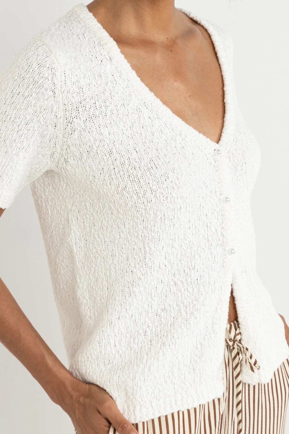 ADELE SHORT SLEEVE KNIT CARDIGAN