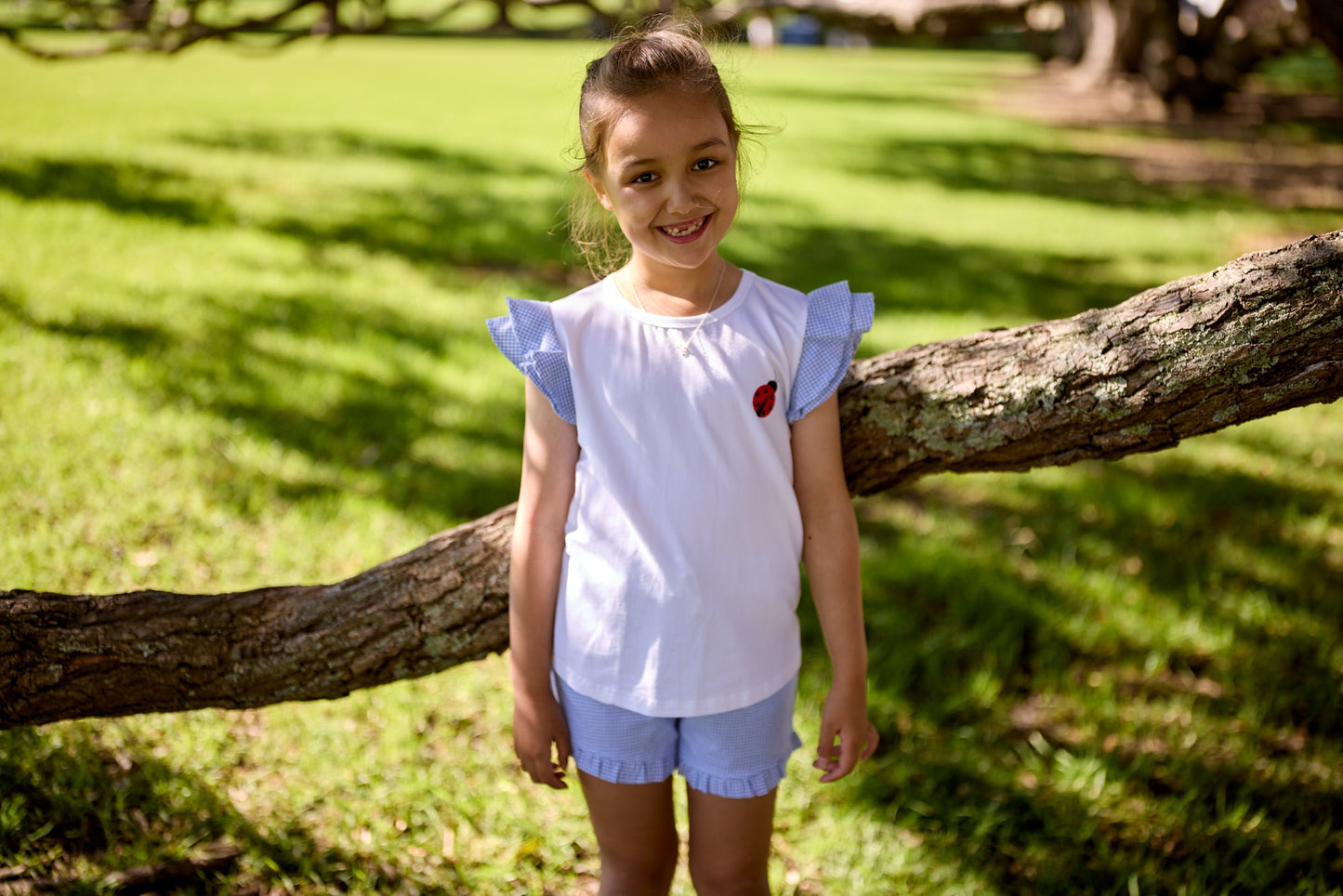 Radicool Ladybird Gingham Frill Tee