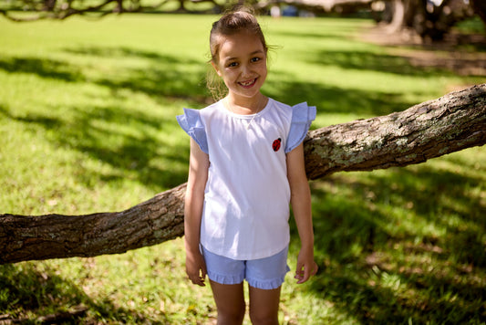 Radicool Ladybird Gingham Frill Tee