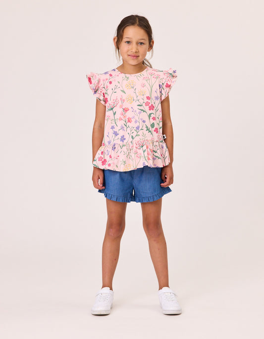 Radicool Chambray Frill Short