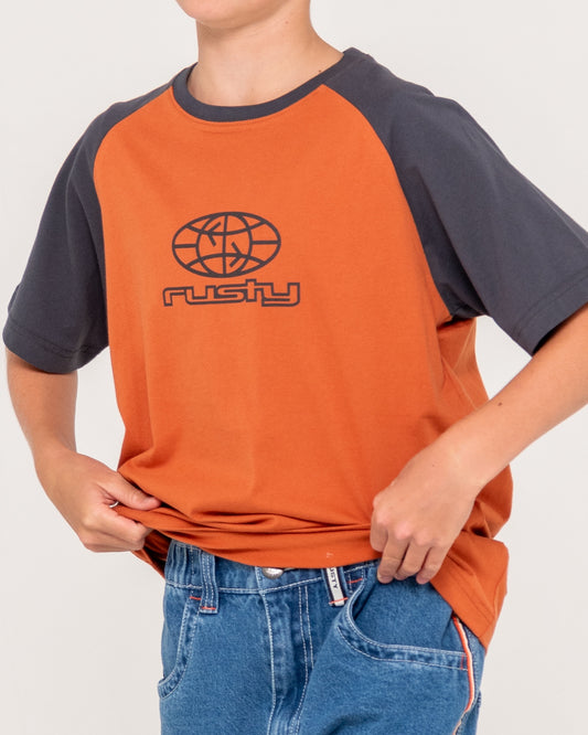 Rusty Wagon Raglan Short Sleeve Tee Boys