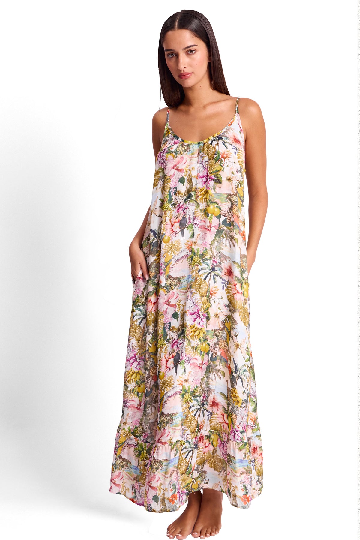Sunseeker White Lotus Scoop Neck Maxi