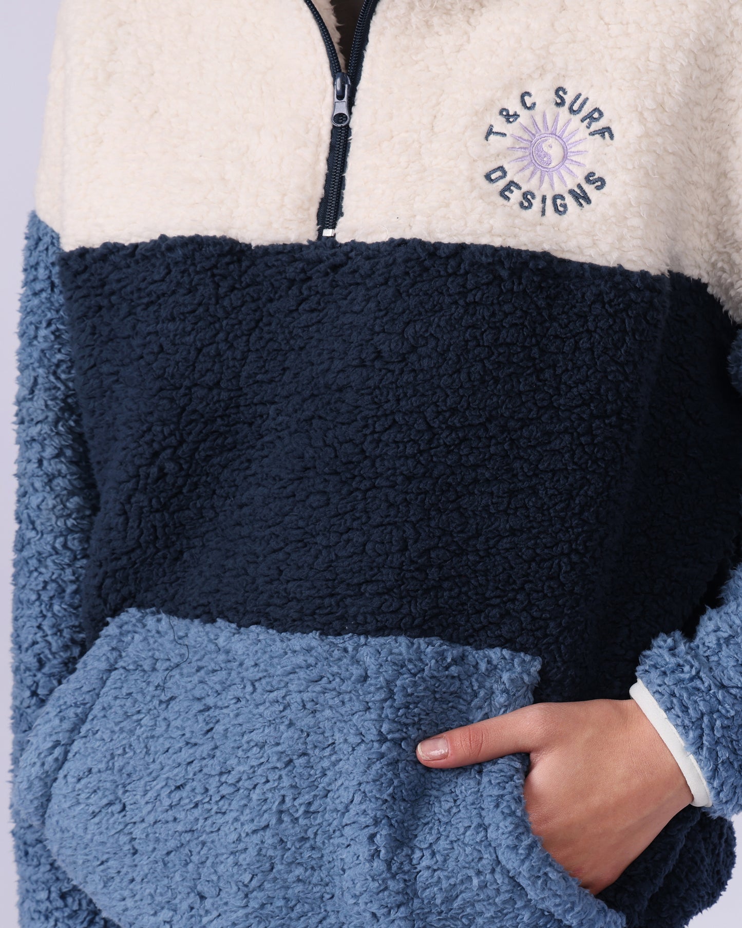 T & C Blockout 1/4 Zip Sherpa