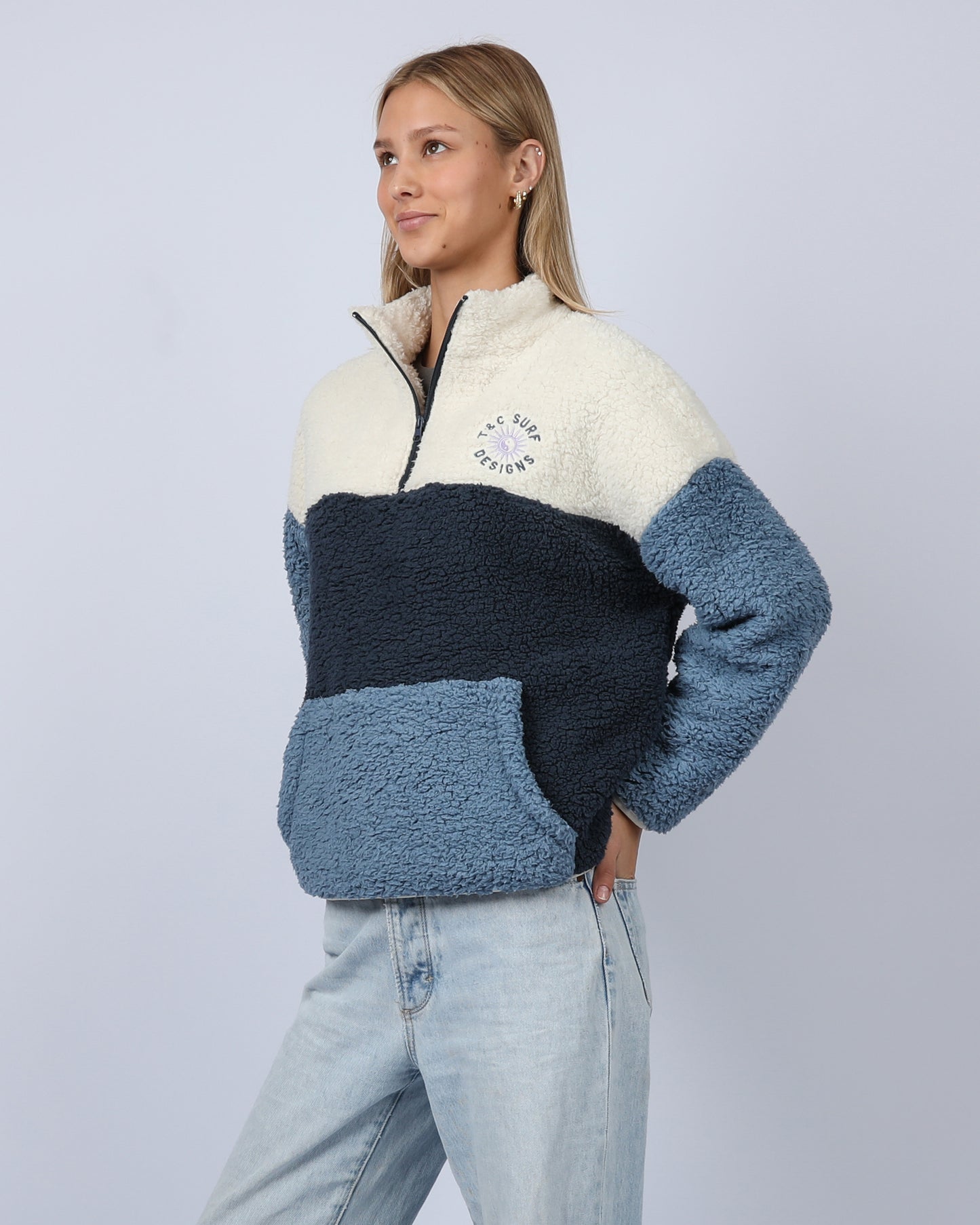 T & C Blockout 1/4 Zip Sherpa