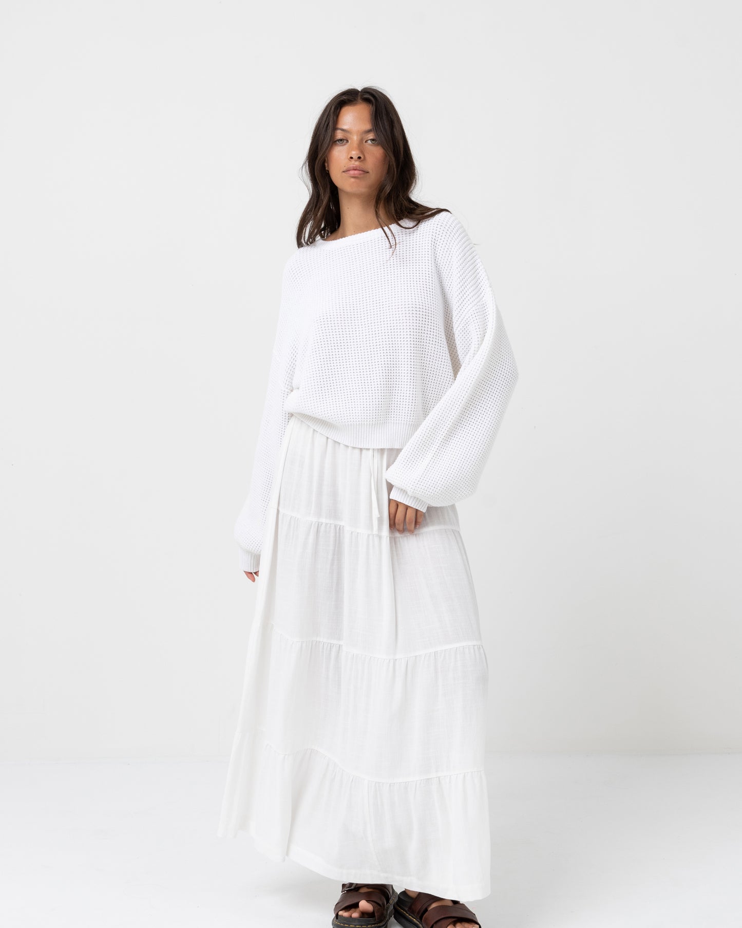 Rhythm Classic Tiered Maxi Skirt