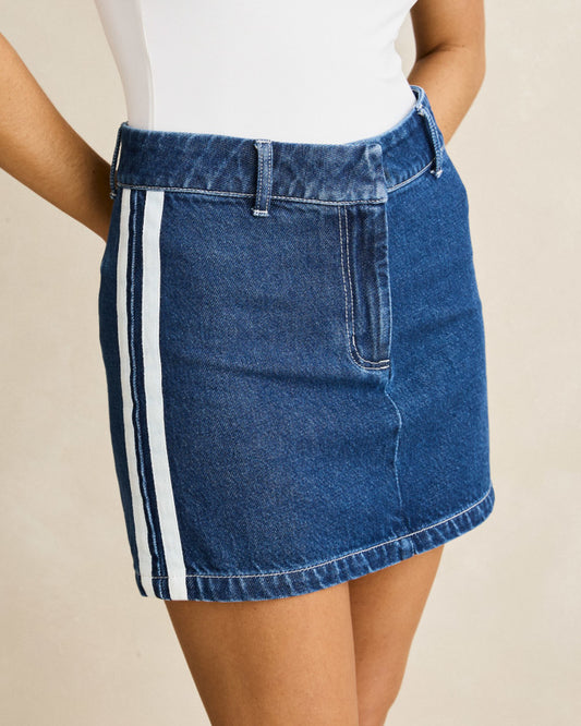 Rhythm Contrast Denim Skirt