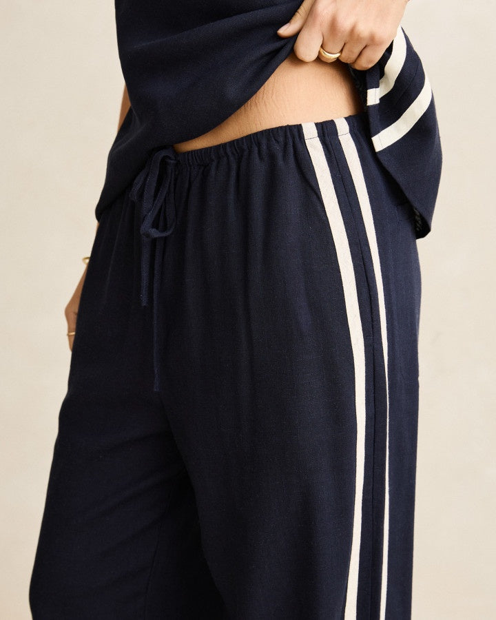 Rhythm Contrast Linen Trackpant