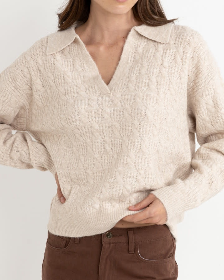 LEXIE V-NECK COLLARED JUMPER