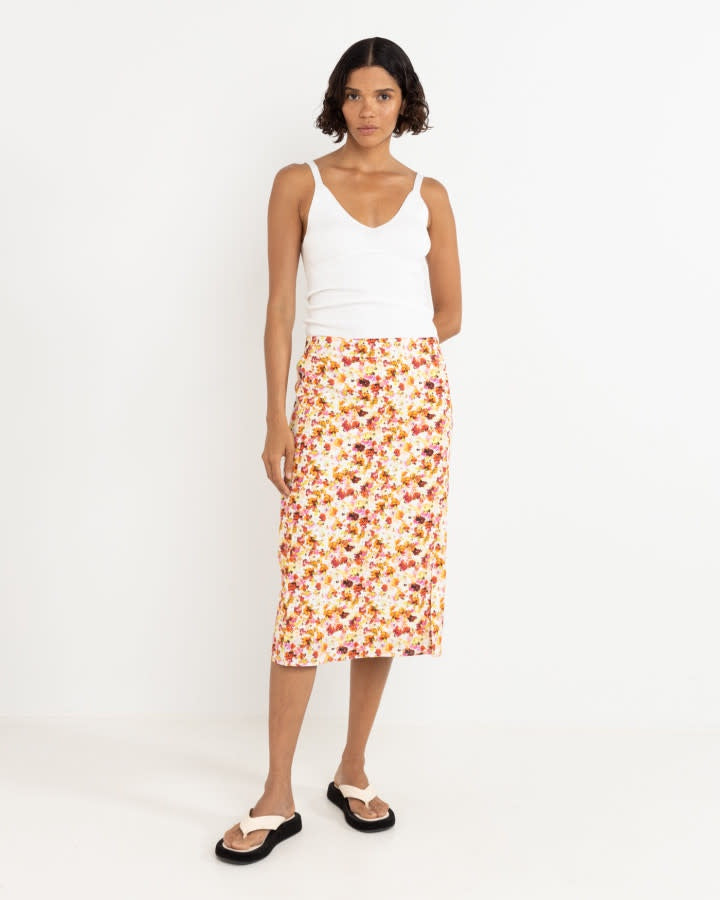 HAVEN FLORAL MIDI SKIRT