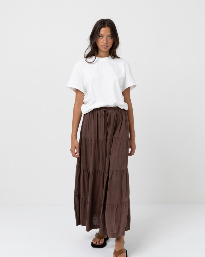 CLASSIC TIERED MAXI SKIRT
