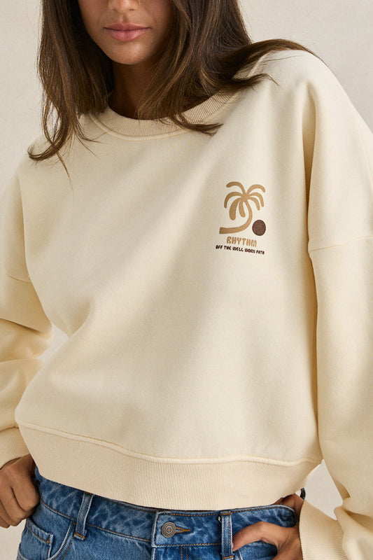 Rhythm Palm Slouchy Crew Neck Fleece