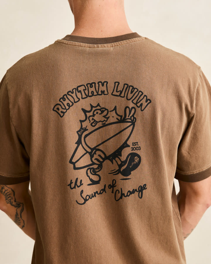 Rhythm Peace Sun Ringer Vintage SS T-Shirt