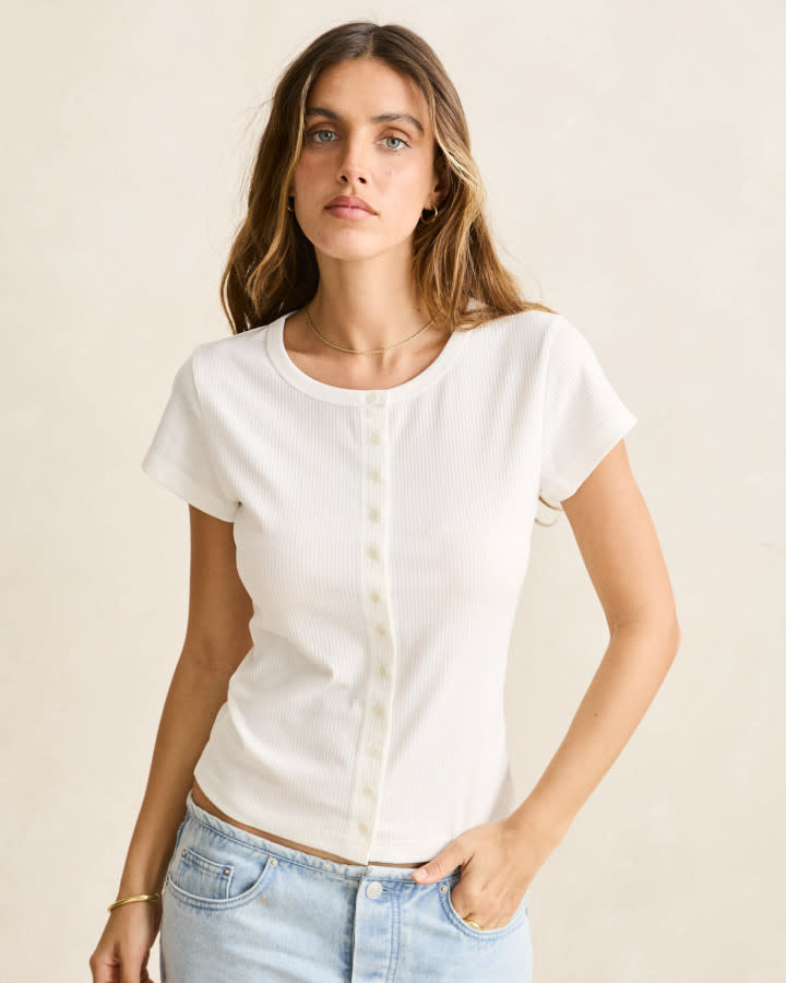 Rhythm Portia Button Down Rib Top