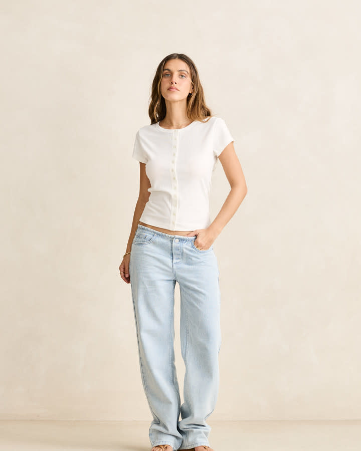 Rhythm Portia Button Down Rib Top