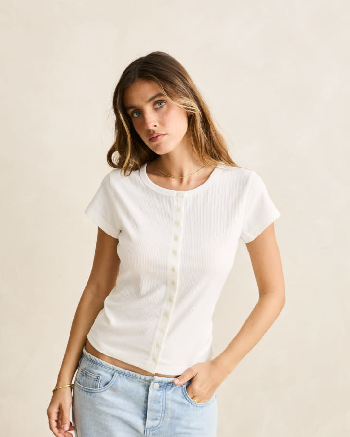 Rhythm Portia Button Down Rib Top
