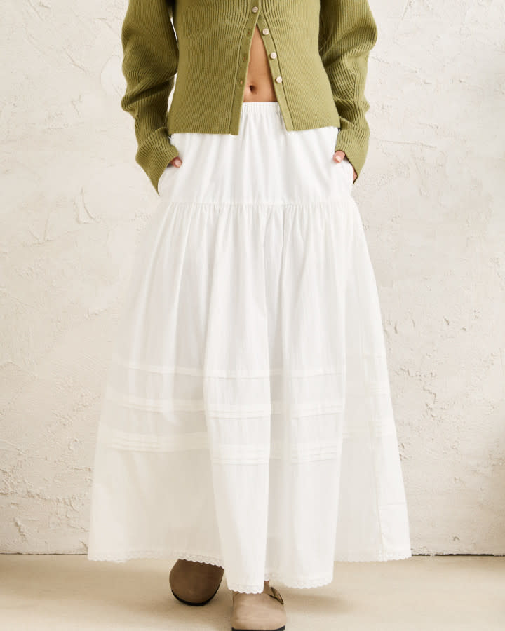Rhythm Solene Ruffle Midi Skirt
