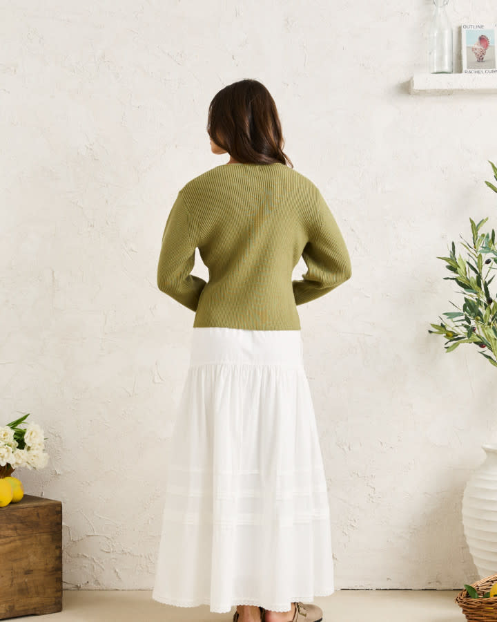 Rhythm Solene Ruffle Midi Skirt
