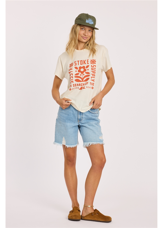 Sisstr Stoke Supply Boyfriend Ss Knit Tee-Bon
