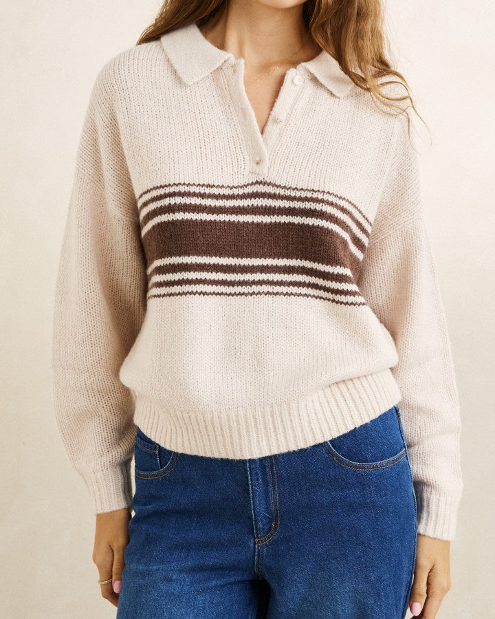Rhythm Strata Knit Collared Jumper