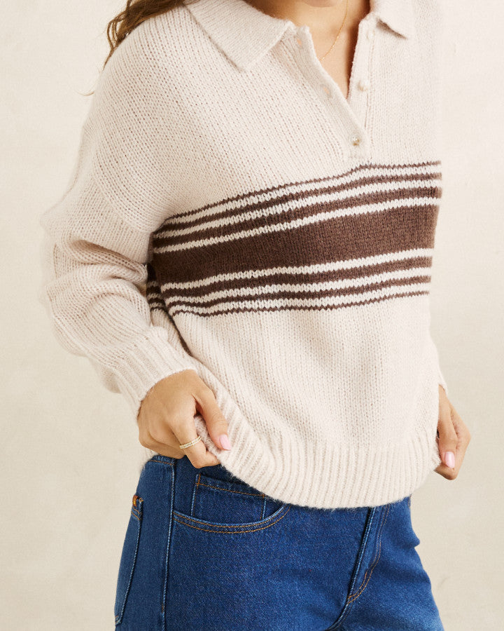 Rhythm Strata Knit Collared Jumper