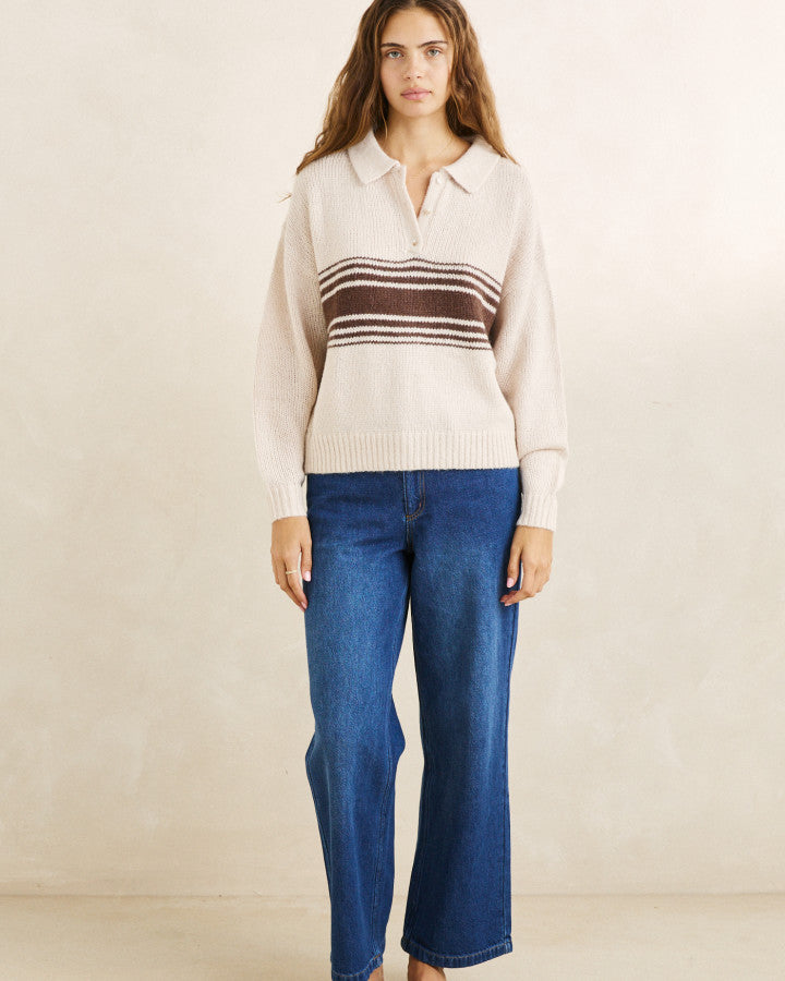 Rhythm Strata Knit Collared Jumper