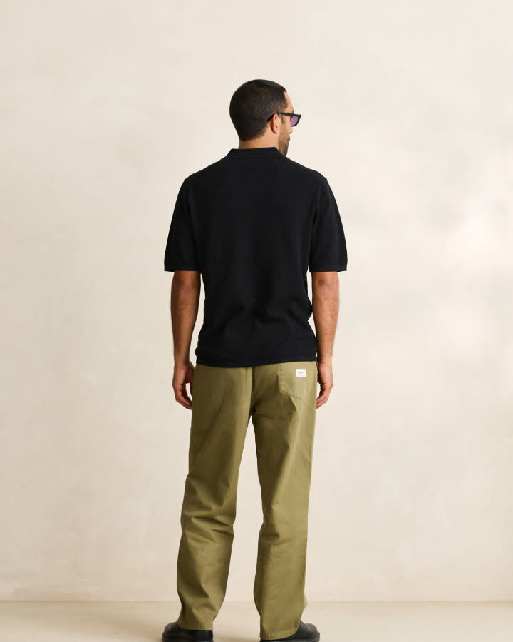 Rhythm Textured Knit Johnny Polo
