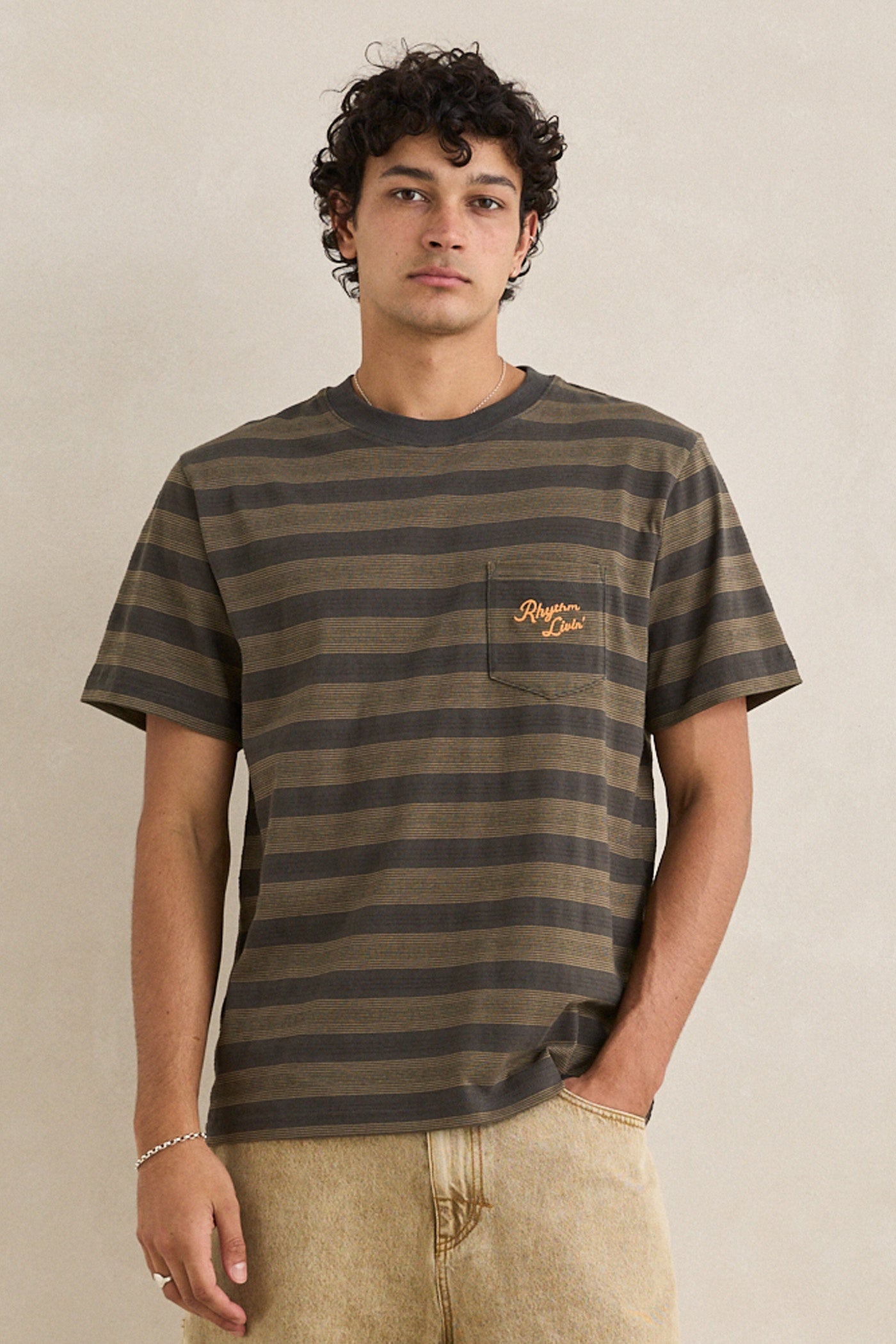 Rhythm Vintage Jacquard Stripe SS T-Shirt