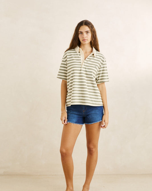 Rhythm Vintage Stripe Rugby SS Shirt