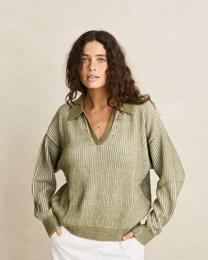 Rhythm Vista Stripe Collared Jumper