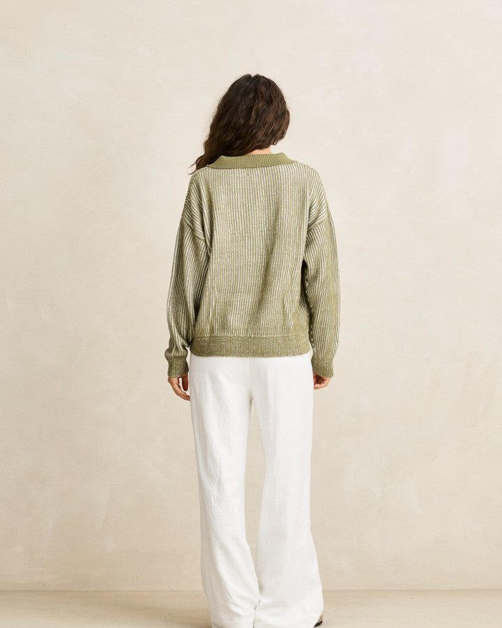 Rhythm Vista Stripe Collared Jumper