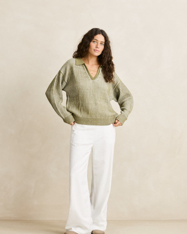 Rhythm Vista Stripe Collared Jumper